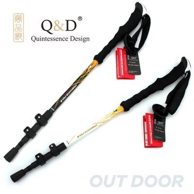 Q&D 航空鋁合金伸縮戶外登山杖外鎖手杖