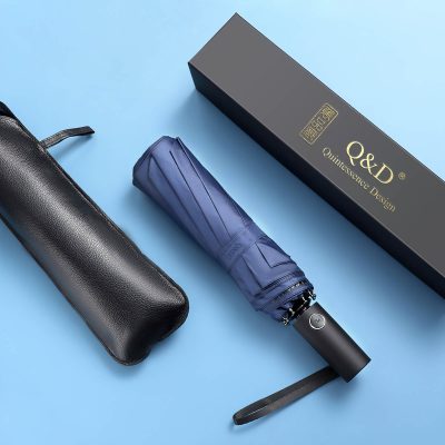 Q&D禮盒裝限量版全自動大號折疊晴雨兩用傘